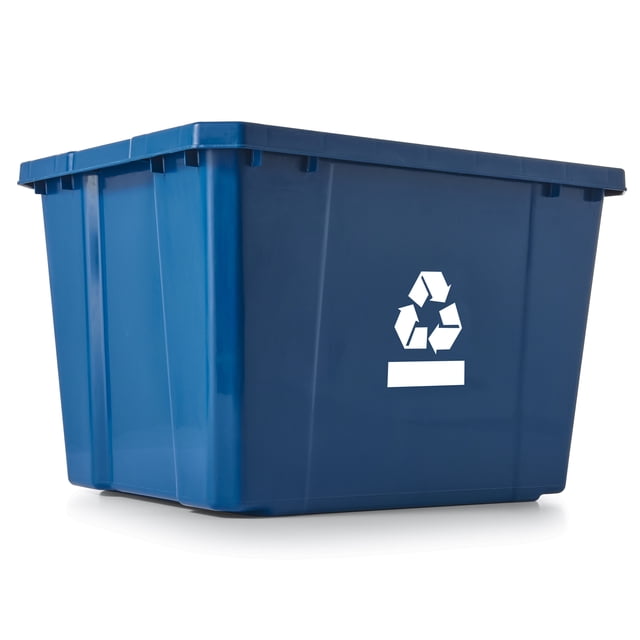 Gracious Living Medium Curbside Blue Box 17 Gal Home Recycling Bin(24 Pack)