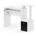 thumbnail image 1 of Furinno Econ Multipurpose Home Office Computer Writing Desk w/Bin, White/Black, 12095WH/BK, 1 of 3