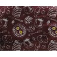 thumbnail image 5 of oneOone Georgette Viscose Maroon Fabric English Breakfast Sewing Material Print Fabric By The Yard 42 Inch Wide, 5 of 5
