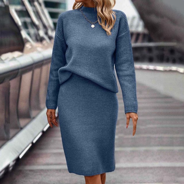 EQWLJWE Chandails à Col Roulé 2023 pour Femmes, Décontractés, à Manches Longues, Robe Chandail Tricotée d'Hiver