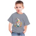 thumbnail image 2 of Penkiiy T-Shirts de Pâques pour Enfants Garçons Filles Mode Mignon Nain de Pâques Imprimé Col Rond Manches Courtes 11 Ans Gris, 2 of 4