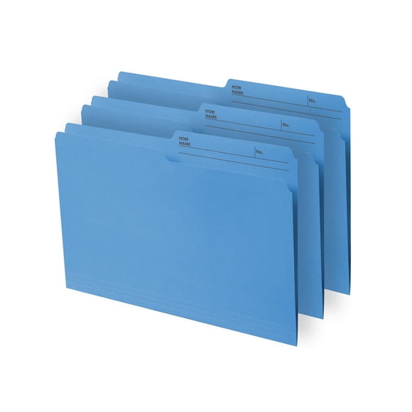 Continental Letter size File Folders. Blue colour, 12 count