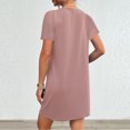 thumbnail image 4 of Timegard Robes de Maison pour Femmes Col Ras du Cou Manches Courtes Coupe Ajustée Couleur Unie Décontractée Confortable Robe Poches, 4 of 7