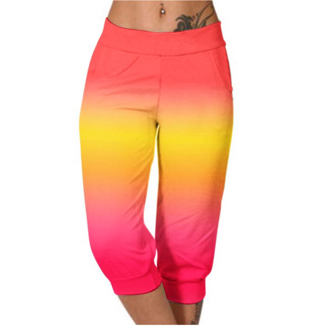 Yuyuzo Womens Capri Pants High Waisted Drawstring Sweatpants Running Gym Cropped Trousers with Pockets