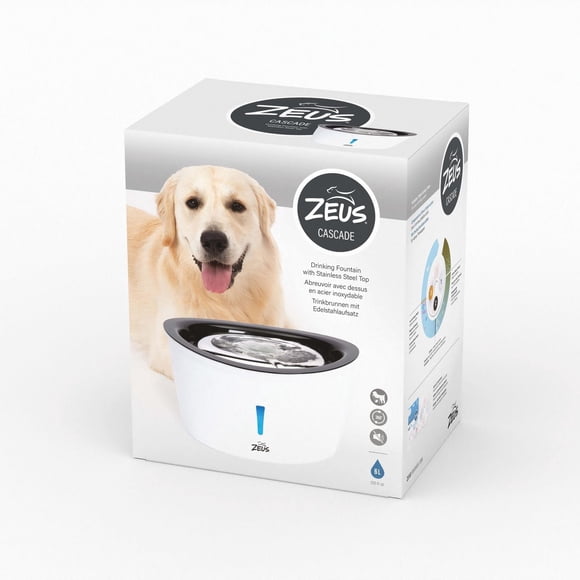 Zeus Cascade Dog Water Fountain, Stainless Steel, 6L