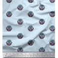thumbnail image 1 of Soimoi Modal Satin Fabric Dot,Leaves & Floral Block Decor Fabric Printed Yard 42 Inch Wide, 1 of 1