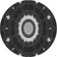 thumbnail image 1 of Ahgly Company Tapis Rond Lavable en Machine Intérieur Transitionnel Gris Minuit, 5 Pieds Rond, 1 of 7