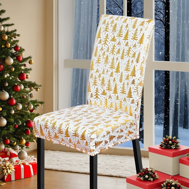 Christmas Dining Chair Covers Chair Back Covers Removable Washable Chair Protectors For Christmas Home Kitchen