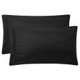 thumbnail image 1 of Microfiber Pillowcases 2 Pcs with Embroidery Zipper Closure Black King, 1 of 7