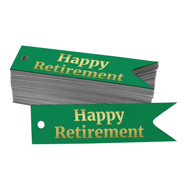 Inkdotpot Happy Retirement Bottle Tag Real Gold Foil Favor Hang Tags Pack Of 100