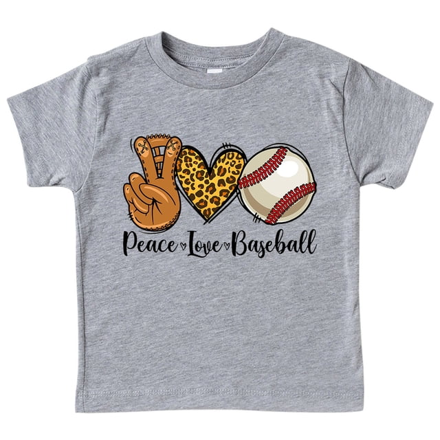 WEAIXIMIUNG T-Shirts Garçons 6 Ans Paix Baseball T-Shirt pour Enfants Col Rond T-Shirt à Manches Courtes 3 à 14 Ans Enfants