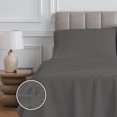thumbnail image 3 of Purity Home Ensemble de Draps 100 % Coton, 400 Fils au Pouce Carré, Vert Satiné Résistant aux Plis, 4 Pcs, Gris Charbon Complet, 3 of 3