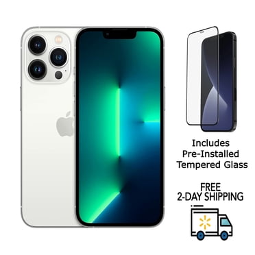 Remis à Neuf Apple iPhone 13 Pro A2483 (Déverrouillé Entièrement) 128 Go Argent (Grade A) avec Verre Trempé Préinstallé