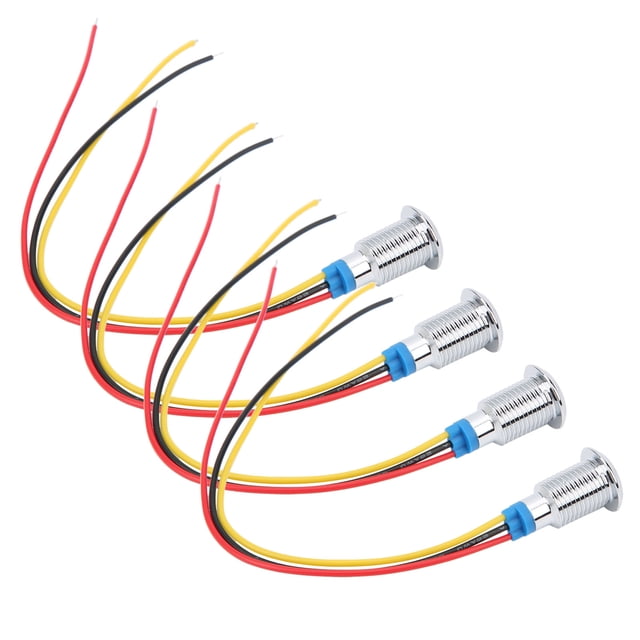 Fosa 4 Sets Pre‑Wired Round LED Waterproof Indicator Common Cathod 10mm 12‑24V HOT