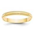 thumbnail image 1 of 10KY 3mm LTW Milgrain Half Round Band Size 10 Size 10, 1 of 4