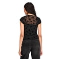 thumbnail image 3 of No Boundaries Women's Flocked Mesh Top, 3 of 6