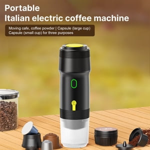 Coffee Portable Coffee Machine for Car Home Travel 3 in 1 Cordless Electric Coffee Maker Work With Capsule and Ground Coffee Mini Cold Brew and Heating Coffee Maker with 120ml Cup