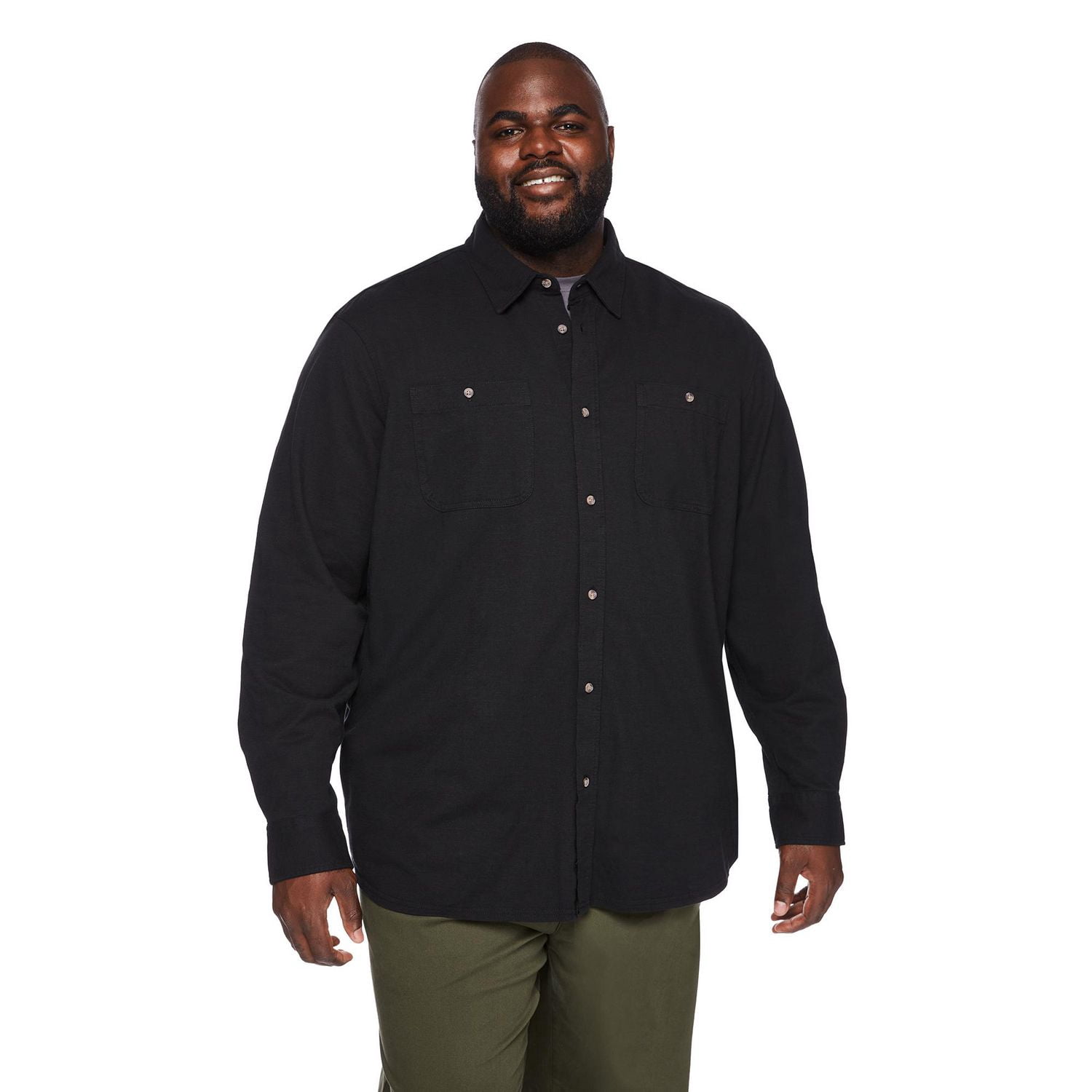 George Big Men's Knit Button-Up Shirt