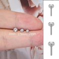 thumbnail image 3 of Titanium Flat Back Earrings Non Threaded Push In Nose Lip Cartilage Jewelry Small Puncture Studs for Men and Women, 3 of 5