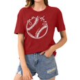 thumbnail image 1 of Liquidation d'Économies! BEFOKA T-Shirt Grande Taille pour Femmes, Blouse Décontractée d'Été pour Femmes, T-Shirt de Sport de Baseball Imprimé pour Femmes avec Col Rond et Manches Courtes, 1 of 4