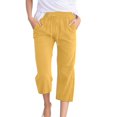 thumbnail image 1 of Women Comfortable High Waisted Wide Leg Pants Drawstring Elastic Trousers Comfy Straight Leg Long Pants With Pockets, 1 of 5