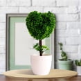 thumbnail image 4 of LUXLEVO Heart Shaped Bonsai Mini Potted For Home Desk White Small Ornamental Tabletop Flowers Centerpiece, 4 of 6
