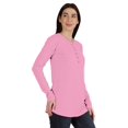 thumbnail image 2 of Inkmeso Tshirt With Buttons Jersey Tee Long Sleeve Top For Women, 2 of 8
