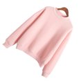 thumbnail image 2 of Col Rond Manches Longues Sweat-Shirt de Couleur Pure Femmes Épais Sweat-Shirt d'Hiver Femmes Vêtements de Fille, 2 of 6