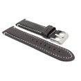 thumbnail image 3 of 24mm wide, Mens' Waterproof, Leather Watch Band Strap, Mat Finish, Stainless Steel Buckle, 3 of 7