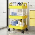 thumbnail image 4 of 3-Tier Rolling Storage Cart With Wheels- Plastic Multi-Room Organizer For Kitchen- Living Room-Office -Bathroom, 4 of 5