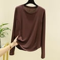 thumbnail image 1 of RKSTN Pyjama pour Femmes Mode Couleur Unie Col Ras du Cou Léger Manches Longues Couche de Base Confortable Vêtement de Nuit Automne Mode Hiver Décontracté une Pièce Haut, 1 of 4