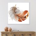 thumbnail image 3 of Designart Orange Ethnic Bird Feather FLOAT FRAME WALL ART, 3 of 4