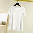 thumbnail image 4 of Weiqiqre T-Shirt à Col Rond pour Femme à Manches Courtes Ajusté T-Shirt Mince Uni Haut de Pyjama Pyjama à Manches Courtes, 4 of 8