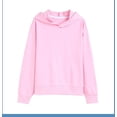 thumbnail image 1 of MeetoTime Girls Boys Cotton Oversized Hooded Sweatshirt Loose Solid Color Long Sleeve Pullover Top 2-12 Years, 1 of 2