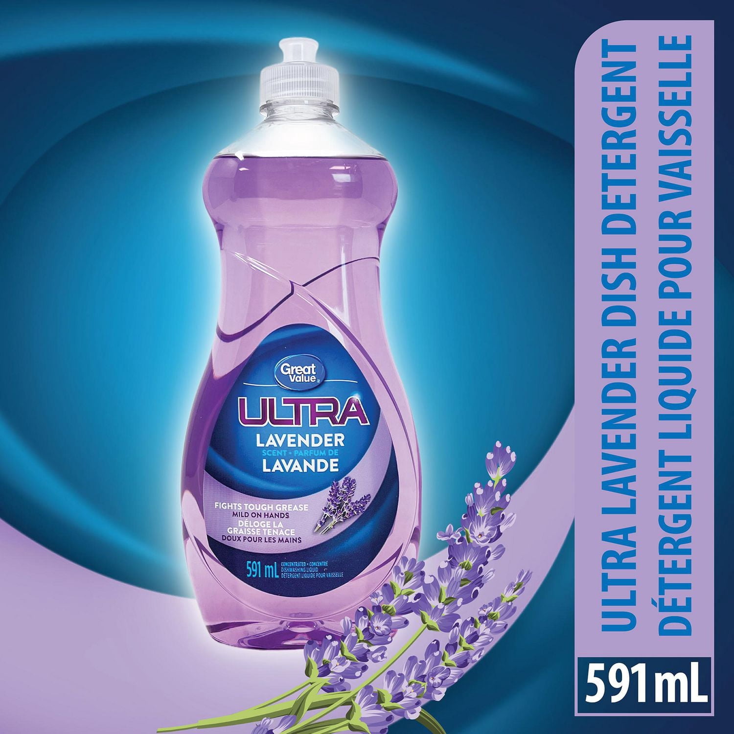 Great Value Ultra Lavender Scented Concentrated Dishwashing Liquid 591ML