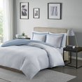 thumbnail image 1 of Madison Park Hayden Reversible Stripe Duvet Cover Mini Set Blue Twin, 1 of 4