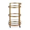 thumbnail image 3 of Henn&Hart 21" Brass Finish Metal/Glass Bar Cart, 3 of 7