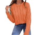 thumbnail image 1 of Chandails pour Femmes Chandail Mode pour Femmes Hiver Décontracté à Boutons Col Rond Manche Chandail Uni Hauts Blouse Hauts pour Femmes Automne 2024 S-215 Orange G, 1 of 8