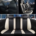 thumbnail image 3 of Maidao Car Seat Covers Full Set Leather for Lexus for SC 2019-Present 5 Seats Water Resistant Front Rear Cushion Protector with Pillow Black and Beige, 3 of 9