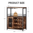 thumbnail image 3 of PIONEERWORKS 3-Tier Wine Bar Cabinet with Detachable Wine Rack and Storage Space, Buffet Cabinet with Glass Holder and Mesh Door, Sturdy MDF Construction for Dining Room Bar & Kitchen, 3 of 9