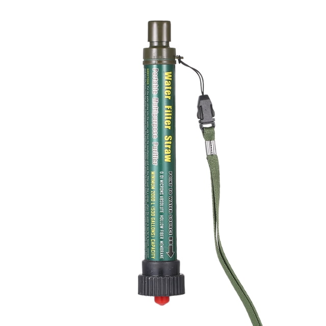 Filtre d'Eau Extérieur Paille Purificateur d'Eau Système de Filtration Filetage Inférieur Film d'Ultrafiltration Conception pour Urgence Camping Voyage Sac à Dos Randonnée Cyclisme Pêche Portable