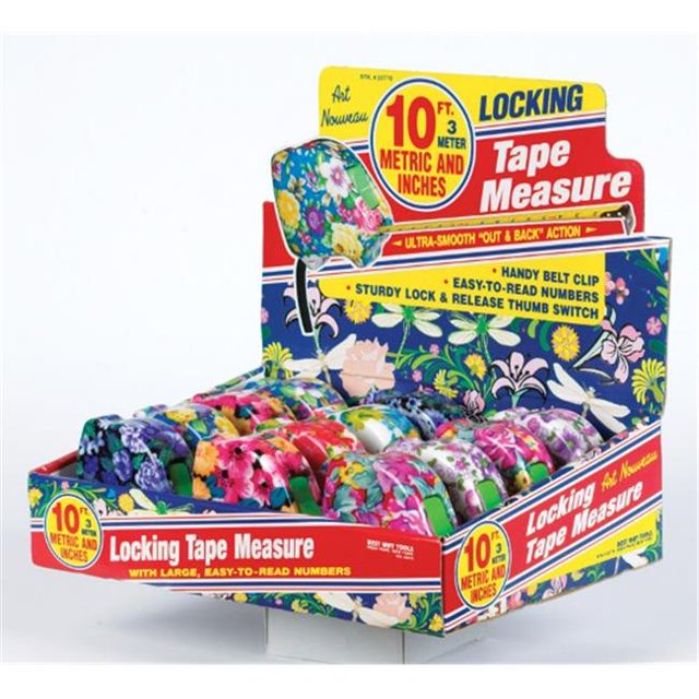Best Way Tools 33776 Ruban à Mesurer Floral 10 Pi avec Verrou Robuste - Lot de 12