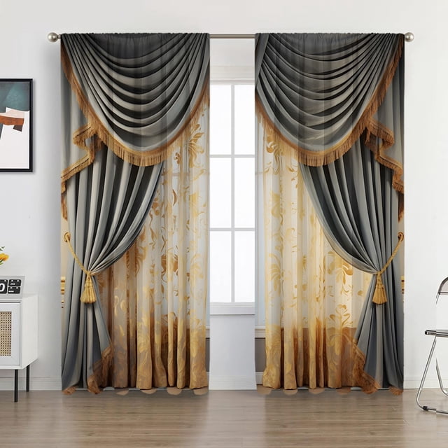 Yhmxh Curtains for Bedroom,Shower Curtain,Blackout Curtains 2PCS European Curtains and Drapes Christmas Series Curtains Factory Sent Digital Printing Curtains Polyester Fiber Curtains