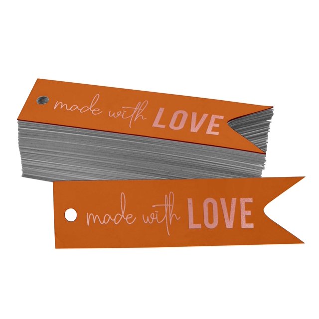 Inkdotpot Pack Of 50 Made With Love Text Favor Paper Tags Craft Real Rose Gold Foil Hang Tags