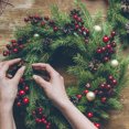 thumbnail image 5 of Unique Bargains 10' Metal Wire Wreath Frame Christmas Holiday Form Hanger, Green 2 Pack, 5 of 5