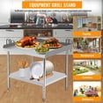 thumbnail image 3 of BeesClover Stainless Steel Grill Stand Table, NSF Certified Work Table with Adjustable Legs, 400 Lbs Capacity, 2" Edge Baffle, Equipment Stand for Commercial Restaurant, Hotel, 3 of 7
