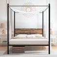 thumbnail image 4 of Gymax Queen Size 4-Post Canopy Bed Frame Rustproof Metal Noise-free with Foot Pads, 4 of 10
