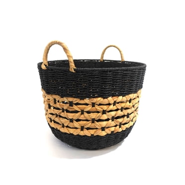 Hometrends Panier de rangement en papier et jacinthe d’eau tissés, grand