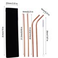 thumbnail image 3 of Meitianfacai 304 Color Metal Stainless Steel Straws Portable Set Reusable Bar Drinks Milk Tea Straws 5pc, 3 of 4