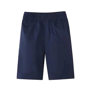 Ediodpoh Short de Jogging à Enfiler pour Garçon, Style Estival Mince, Taille Élastique, avec Poche, Pantalon et Short Décontractés pour l'École, Shorts pour Garçons, Bleu Marine, 3-4 Ans